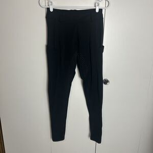 TURNHIER Equestrian Black Poly Stretch Legging Horse Riding Pants Women’s Sz M